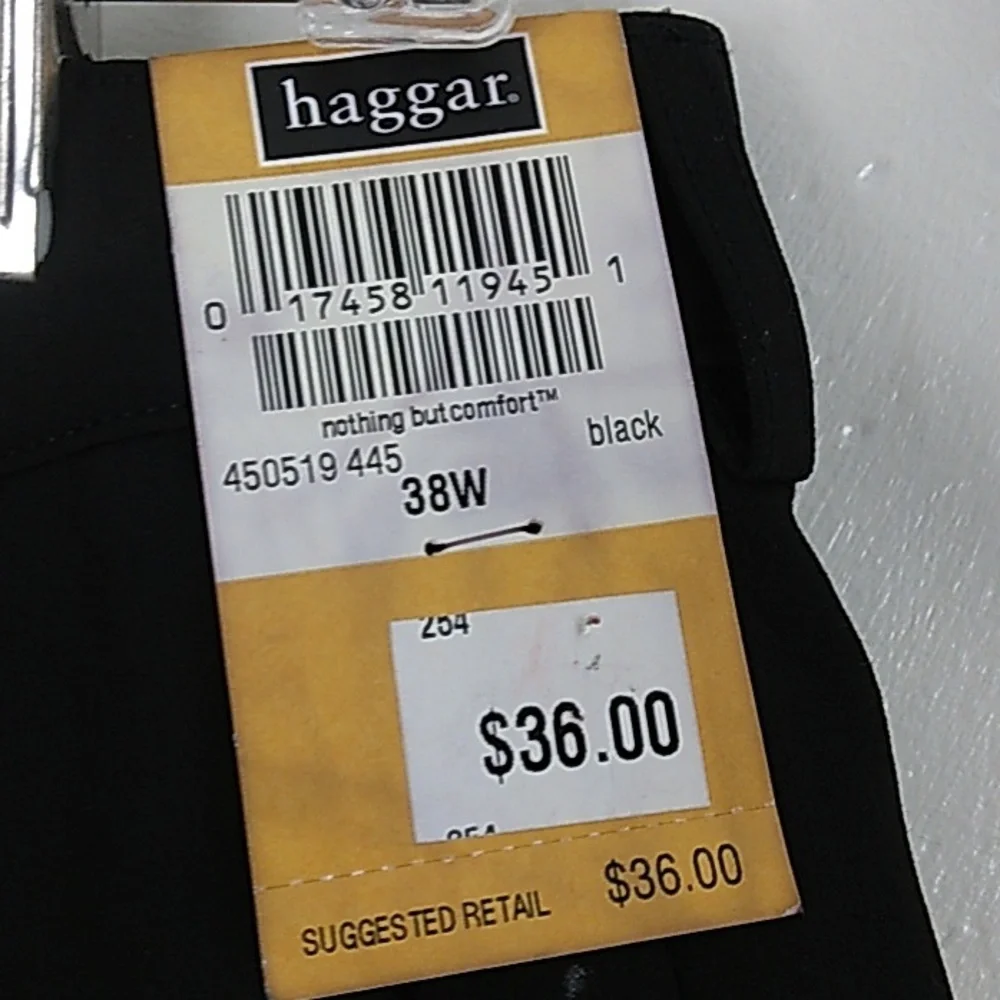 Haggar Black Shorts NWT Men's Size 38W Comfort Waistband‎ Pleated Front Q…